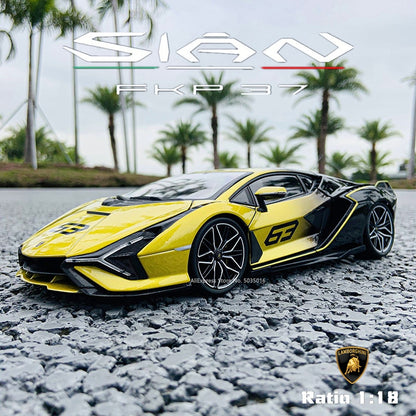 Car Model 1:18 yellow Lamborghini Sian FKP37